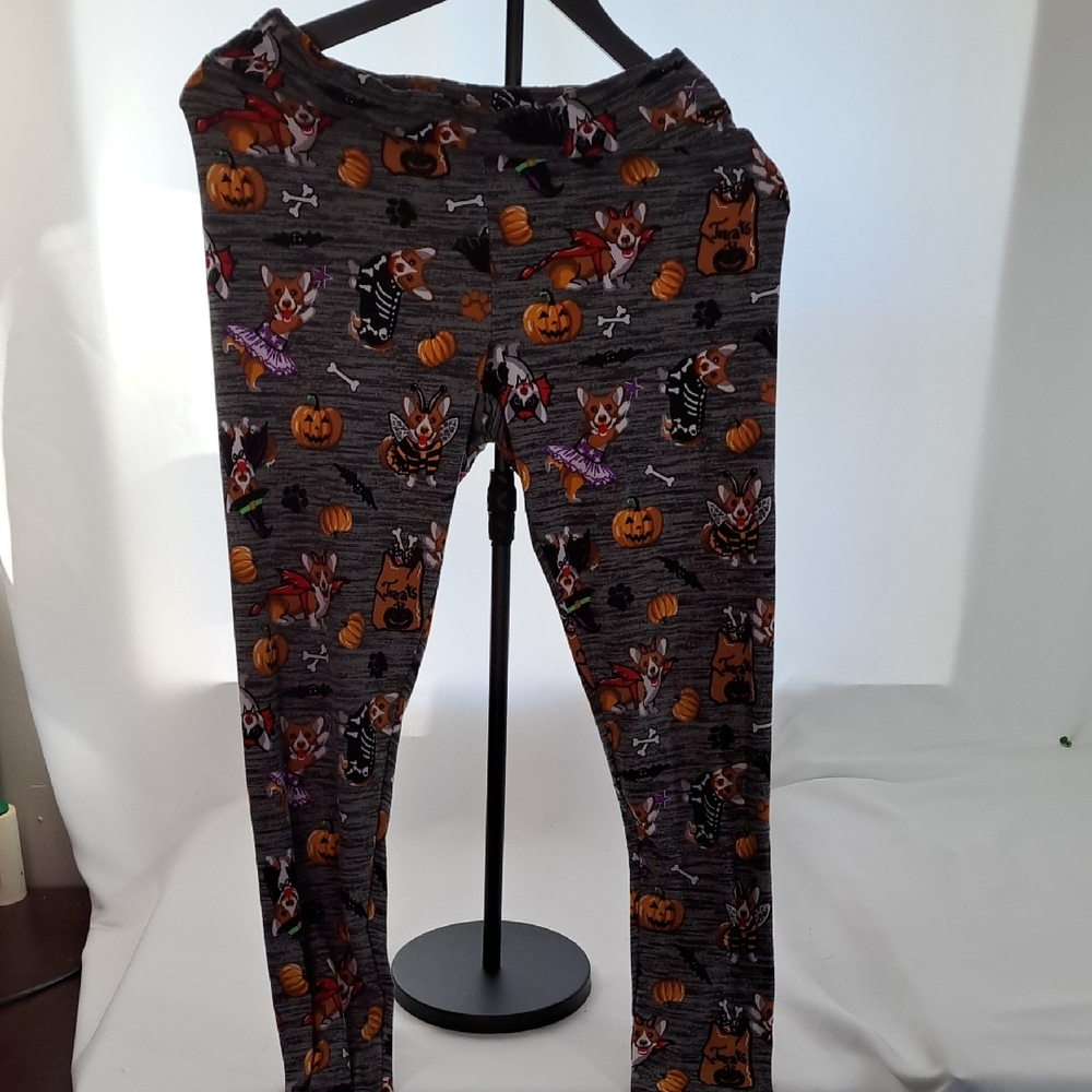 Spooky Kids Pajama Bottoms - Gray with Orange and Black Design